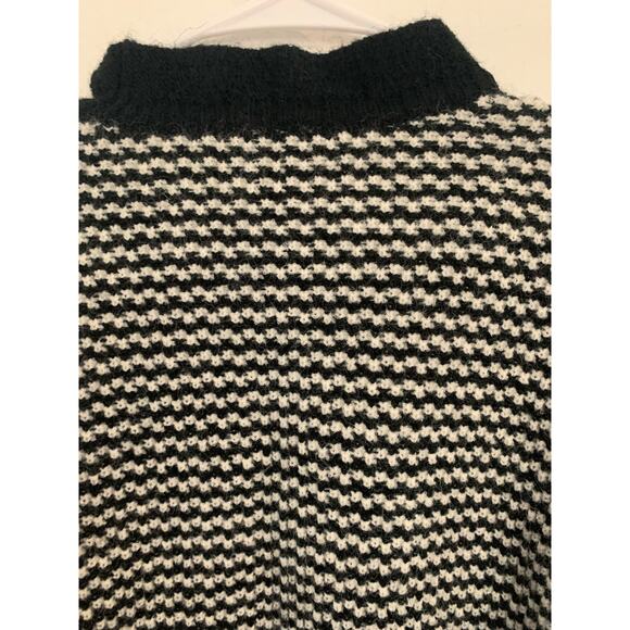 Nordic Ski Sweater M Black Womens Mock Neck Pullover Thick Knit  Ribbed Cuffs - Picture 9 of 10